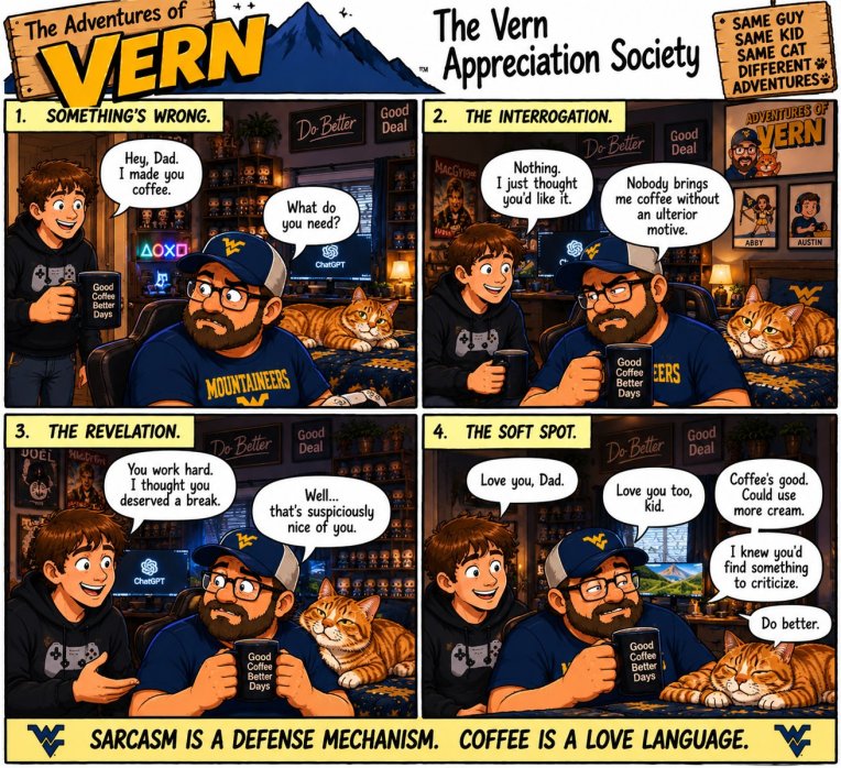 The Vern Appreciation Society — 4-panel Adventures of Vern comic strip