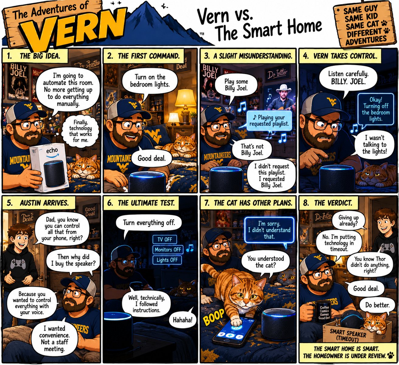 Vern vs. The Smart Home — 8-panel Adventures of Vern comic strip